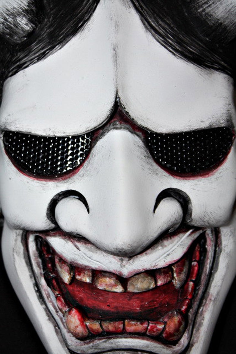 Hannya Mask Japanese Noh Evil Kabuki Demon Devil Halloween Etsy