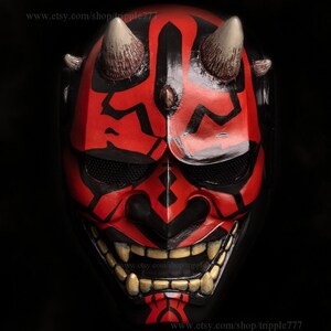 Japanese Hannya Mask Airsoft BB Gun Samurai Oni Kabuki Noh Evil Demon Devil DJ Party Halloween Costume Cosplay Kikadeen Darth Maul