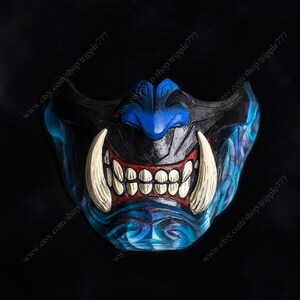 Masque Airsoft SAMURAI MEMPO, Style ONI KABUTO, Taille M, Noir, Fabrication Thaïlandaise