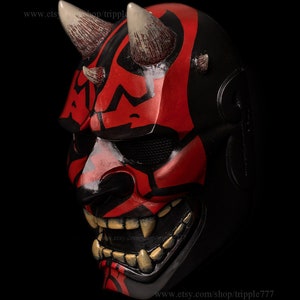 Japanese Hannya Mask Airsoft BB Gun Samurai Oni Kabuki Noh Evil Demon Devil DJ Party Halloween Costume Cosplay Kikadeen Darth Maul