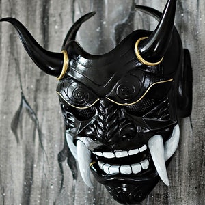 Samurai Assassin Dämon Oni BB Gun Airsoft Maske, Halloween Kostüm Cosplay Ninja Krieger Teufel Böse Hannya Kabuki Home Decor Wandmaske DA06 Bild 6