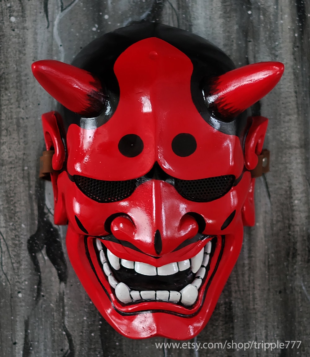 Mezza maschera modulare personalizzabile Cyberpunk Hannya 