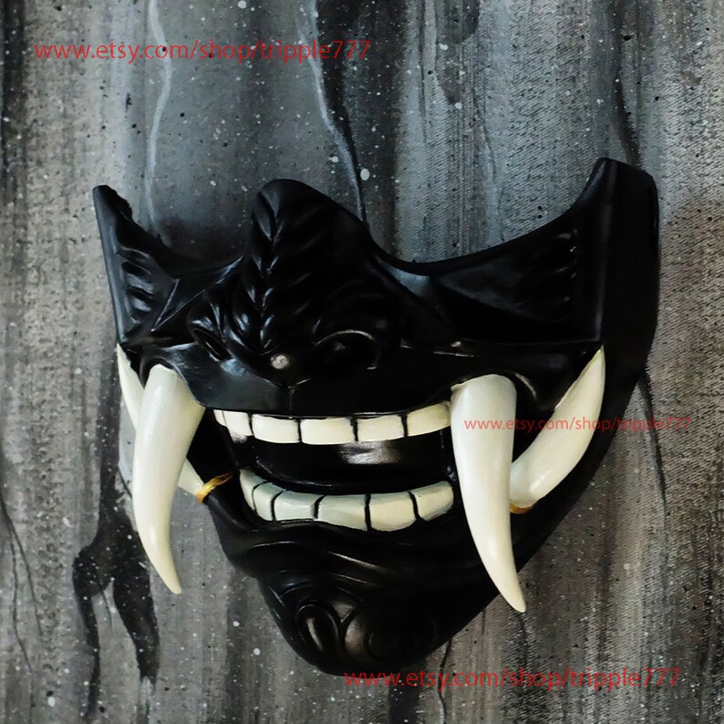 Bushido Ronin Samurai Mempo Mask Cool Baddass Half Face Assassin Demon Oni Japanese Noh for Airsoft Paintball BB Gun DA503