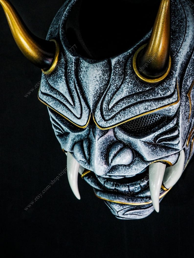 Samurai Assassino Demone Oni BB Gun Airsoft Maschera, Costume di Halloween Cosplay Ninja Warrior Devil Evil Hannya Kabuki DA01 - Italia