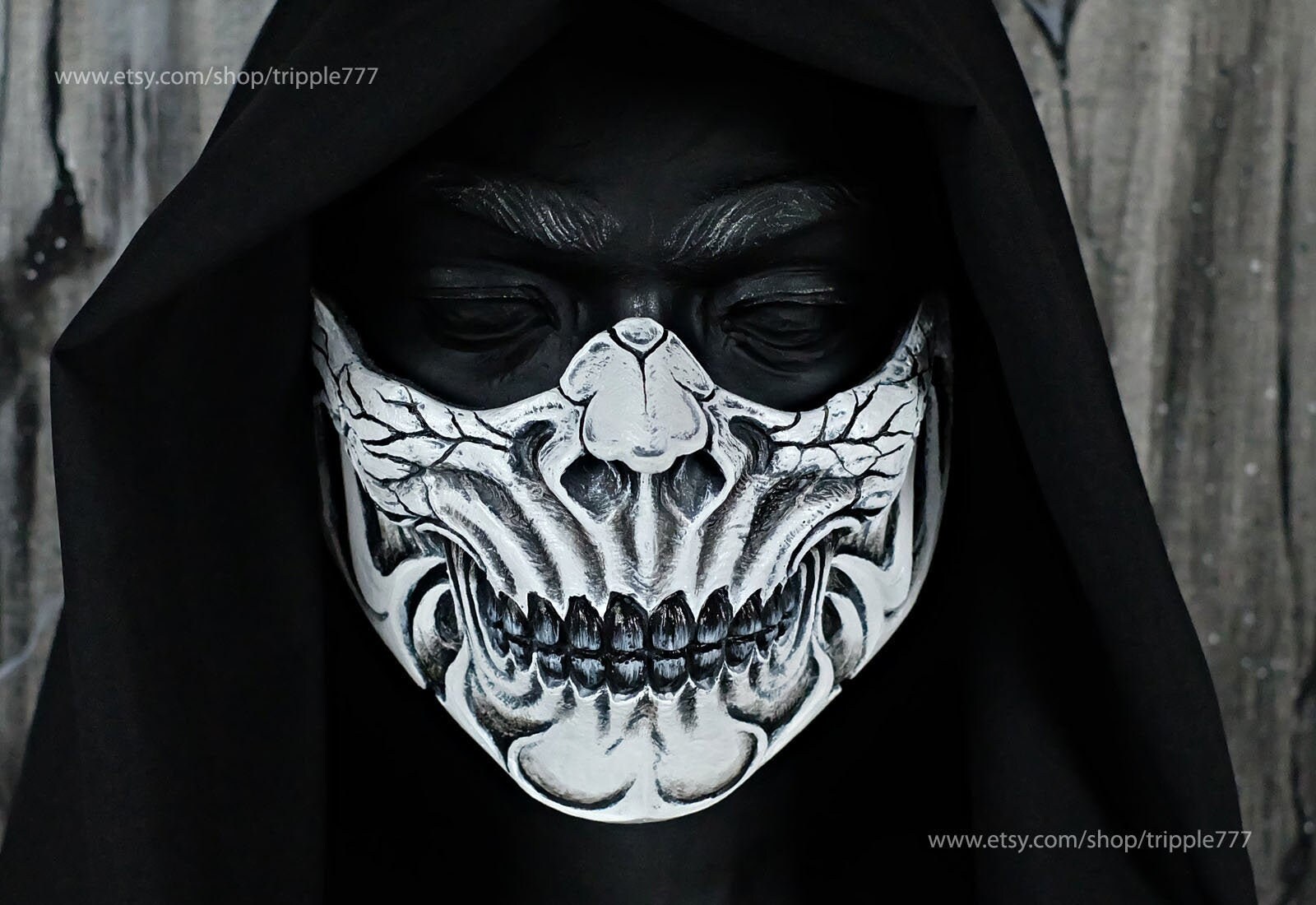 thumbnail image 2 of Skull Tubular Mask – Motorcycle Biker Face Cover – Microfiber Stretch Tube 2 of 4