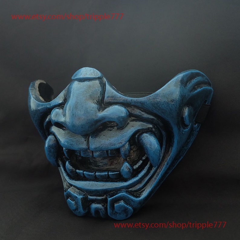 Half cover Knight Samurai Mask Airsoft mask Halloween Etsy