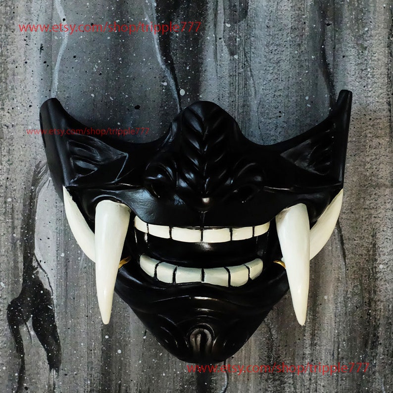 Bushido Ronin Samurai Mempo Mask Cool Baddass Half Face Assassin Demon Oni Japanese Noh for Airsoft Paintball BB Gun DA503