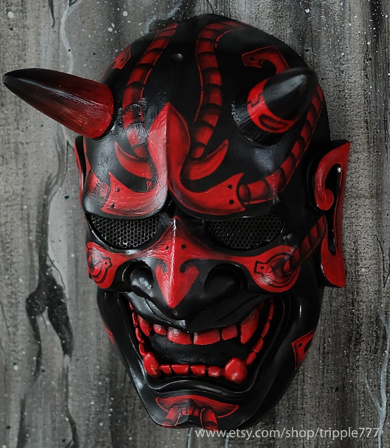 Full Face Airsoft Mask BB Gun Hannya Kabuki Oni Halloween Etsy