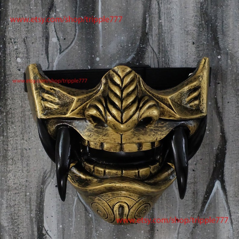 Half Face Assassin Ronin Samurai Mask Cool Baddass Demon Oni | Etsy
