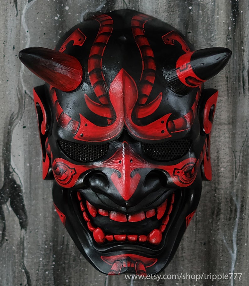 Full Face Airsoft Mask BB Gun Hannya Kabuki Oni Halloween Etsy