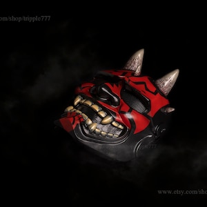 Japanese Hannya Mask Airsoft BB Gun Samurai Oni Kabuki Noh Evil Demon Devil DJ Party Halloween Costume Cosplay Kikadeen Darth Maul