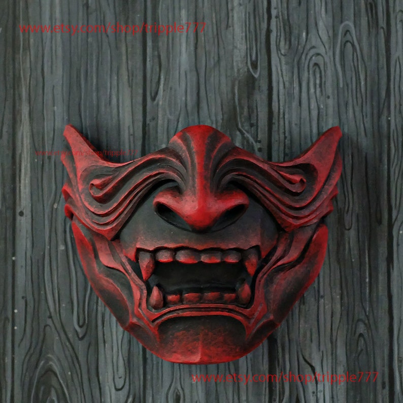 Маска они. Маска японского демона хання. Хання маска самурай. Oni mask 3d model. Маска демона ханья.