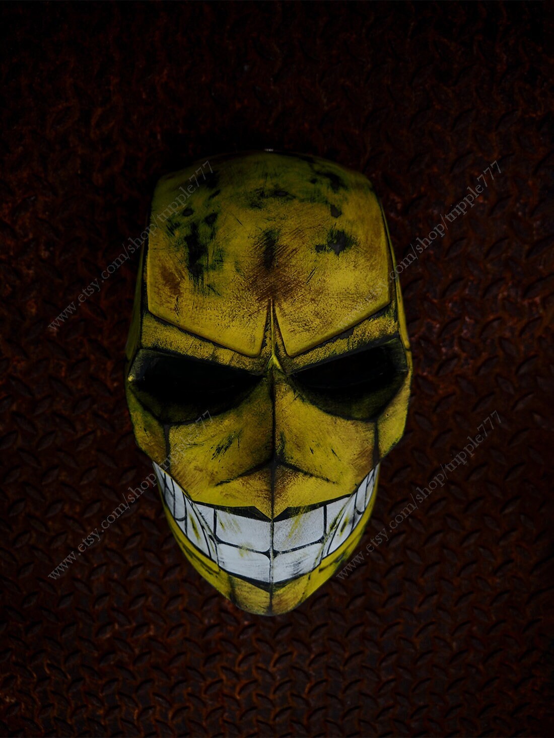 Masque Airsoft Intégral – Casque Smiley Vert, Fait Main, Taille M, Pour Cosplay