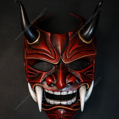 Japanese Hannya Airsoft Mask Samurai Oni Kabuki Noh Evil Japanese Hannya Airsoft Mask Samurai Oni Kabuki Noh Evil