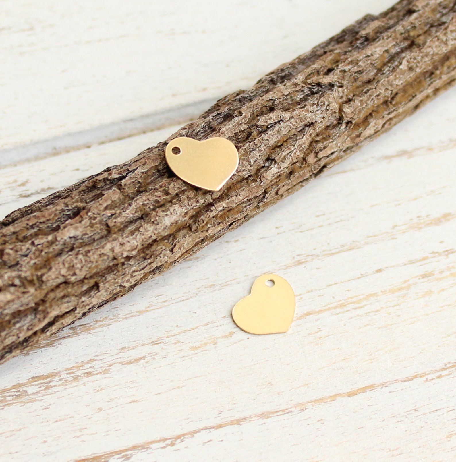 Gold Filled Heart Stamping Blanks Two Pieces 10mm Charms Etsy