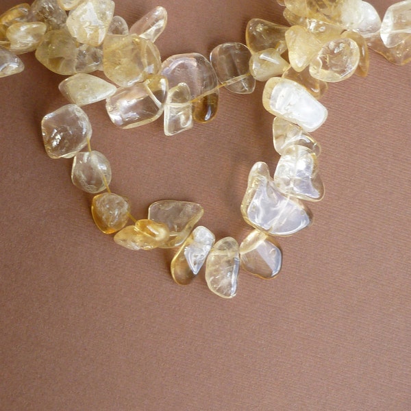 Honey Citrine Freeform Nuggets --10x12x5mm -- 65pc strand