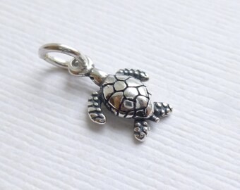 10 Sterling Silver Turtle Charms 925 Silver Turtle Charms - Etsy