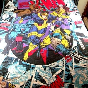 1990's DC Comics/X- Men Lightweight Comforter-Bedspread