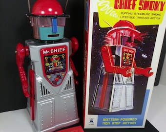 CHIEF SMOKY　チーフスモーキー　HA HA TOY　電動ブリキロボット CHIEF SMOKY チーフスモーキー HA HA TOY 電動ブリキロボット
