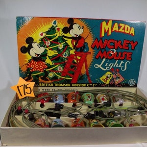 1940's British Mazda Mickey Mouse Christmas light set