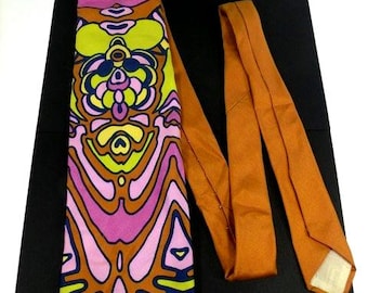 1970&#39;s Bloomingdale&#39;s-&quot;59 Shop&quot;/Peter Max Silk Necktie