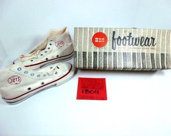 1960's Red Ball Jets/unworn High-top Tennis Shoes W/original Box+