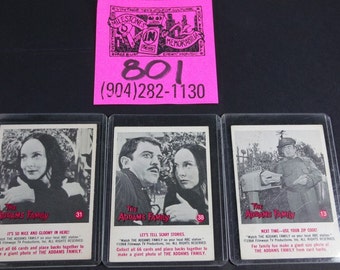 1964 Filmways Addams Family Gum cards- #31,#13,and #38