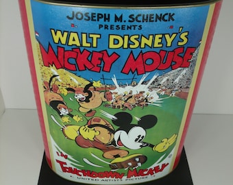 1980's Disney/ Mickey Mouse-"Touchdown Mickey"-Trash Can