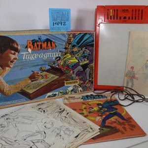 1960's Emenee Batman and Robin Trace-O-graph Set