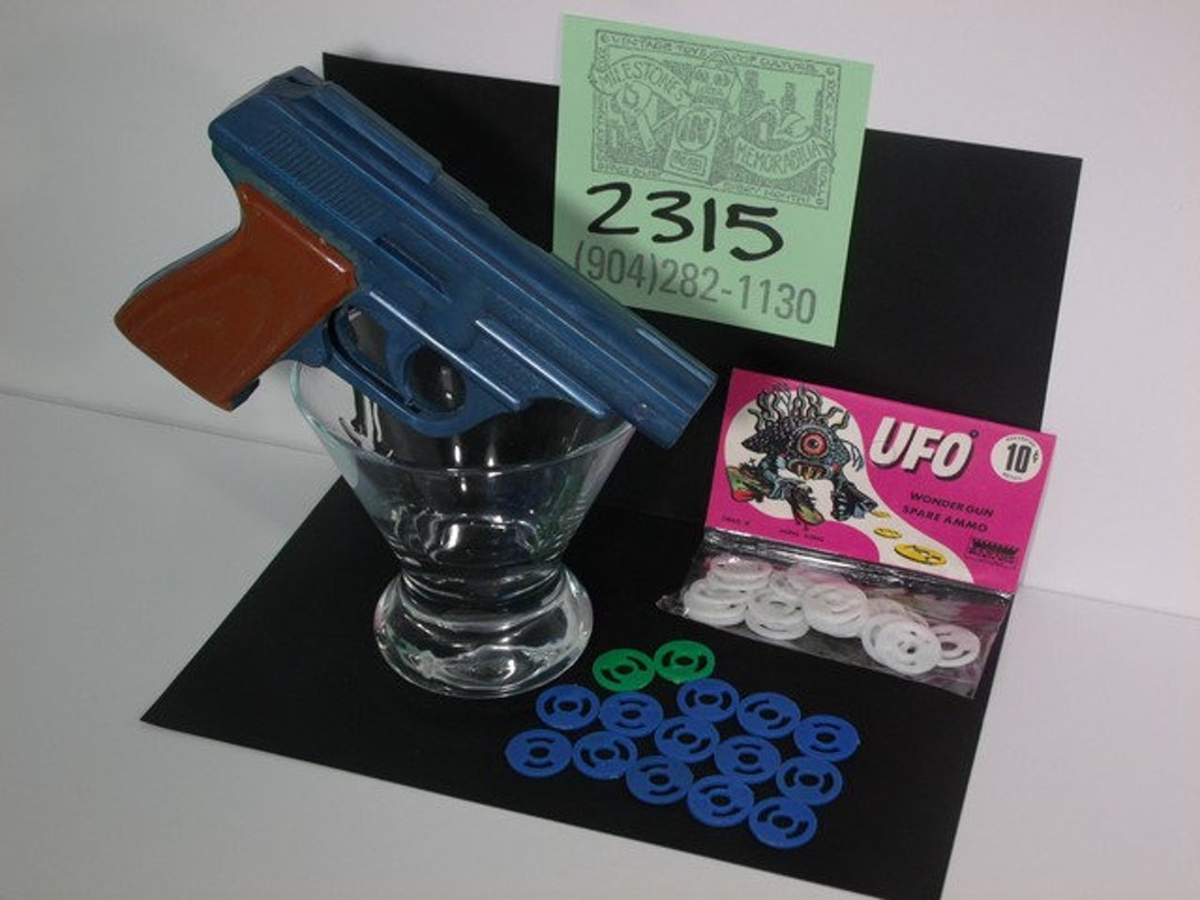 1970's Tiger T.M.G. 100 Flying Saucer Gun W/ Discs very Rare Etsy