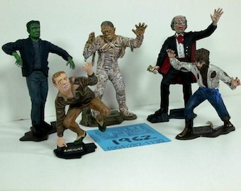 1960's Universal Monsters/Marx Mexican 6" Handpainted Monster Figures