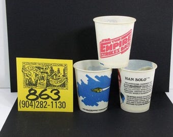 1970's Dixie Cups Jr. Star Wars/empire Strikes Back – Wax
