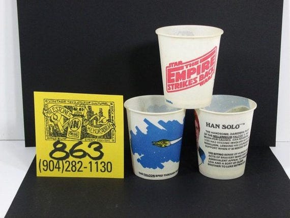 STAR WARS DIXIE 紙コップ ヴィンテージ Lot Of 12 VINTAGE RARE STAR WARS DIXIE PAPER CUPS 1980's