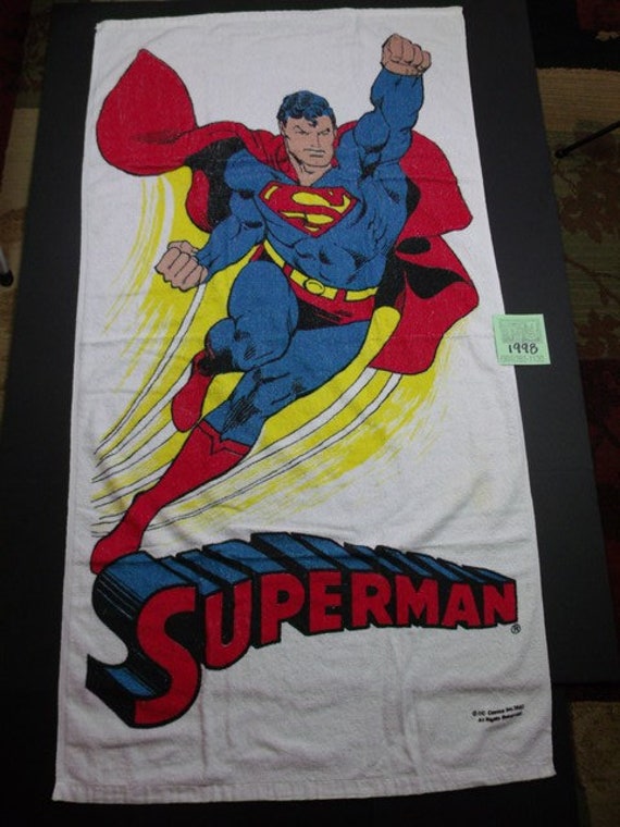 1980 s DC Comics superman Beach Towel Etsy