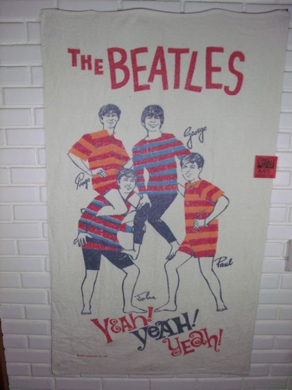 Des Années 1960 Les Beatles Plage Serviette Oui Oui Oui