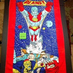 1970&#39;s Captain Planet and The Planeteers Beach Towel