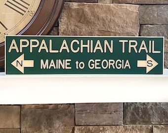 Appalachian Trail Sign Maine to Georgie Rustic Carved Wood Hiking AT Sign Cabin Lodge Decor Gift for Hiker Backpacker Housewarming Gift
