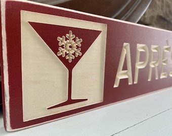 Carved Rustic Wood Après Ski Sign, Ski Lodge Décor Custom Cabin Lodge  Chalet Bar Signs , Gifts for Skier Ski Bum Housewarming Gift