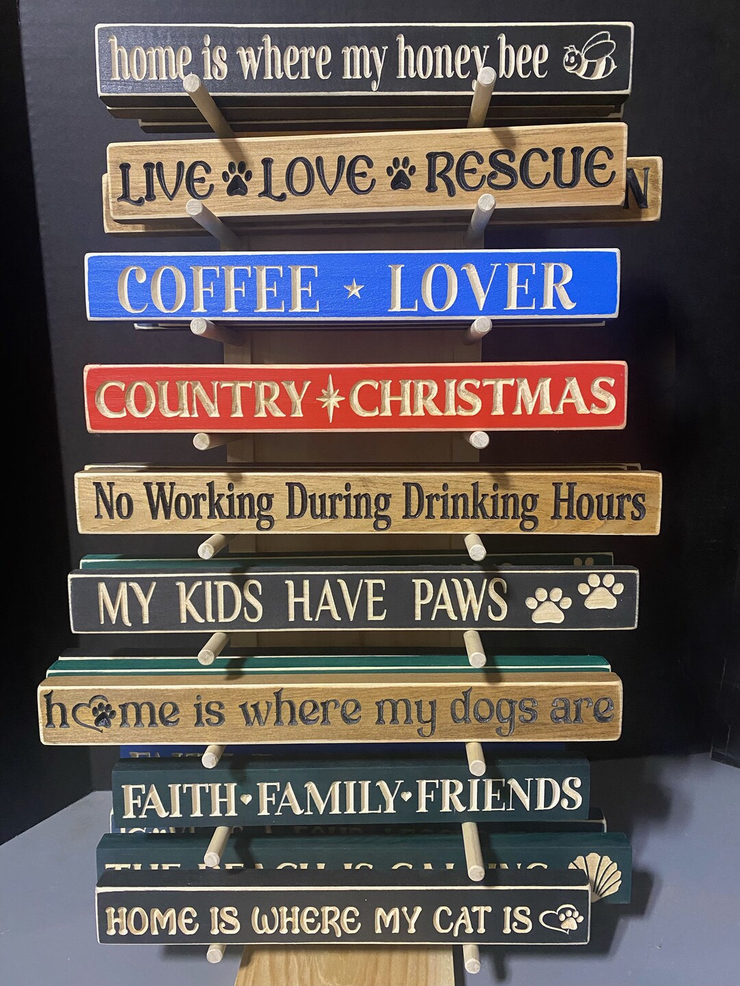 Small Skinny Stackable Tabletop Signs Coffee Themed Signs Live Love ...