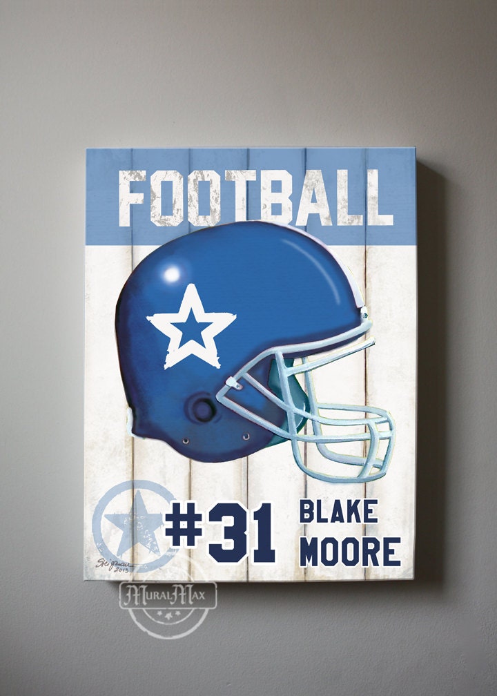 Football Personalized Wall Art Football Art Sports Etsy