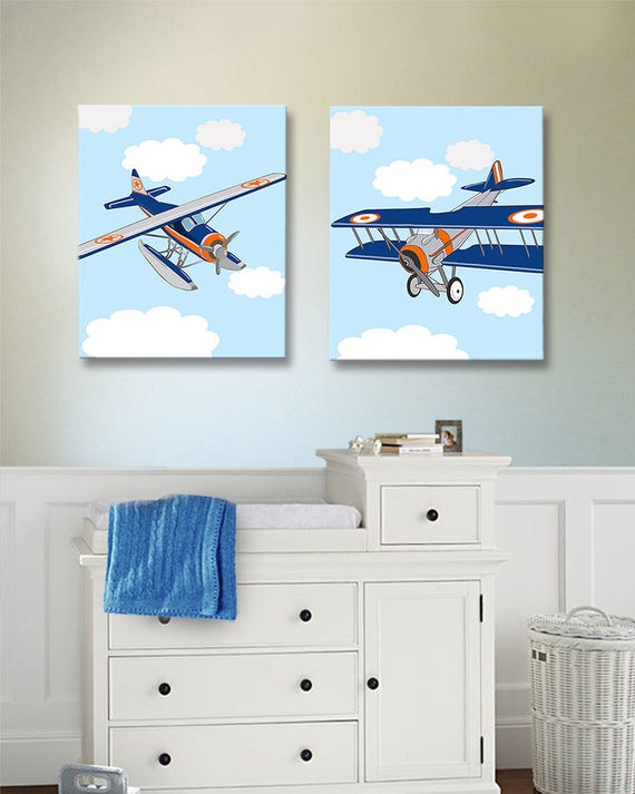 Airplane Boys wall art Airplane Canvas Art Boys Room or | Etsy
