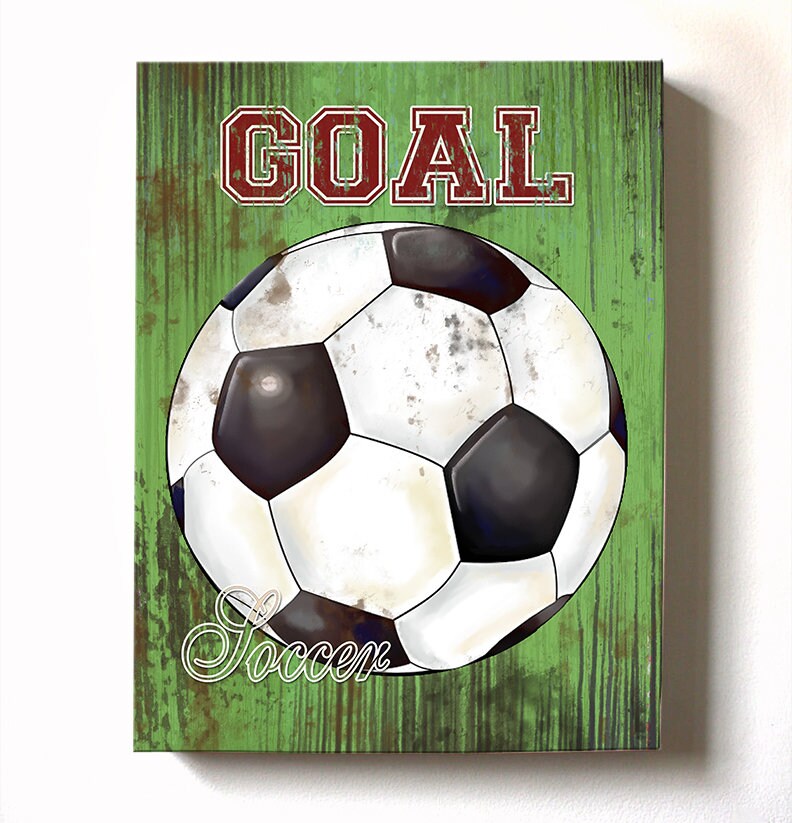 Soccer Art Sports Room Decor Canvas Art Soccer Nursery Etsy