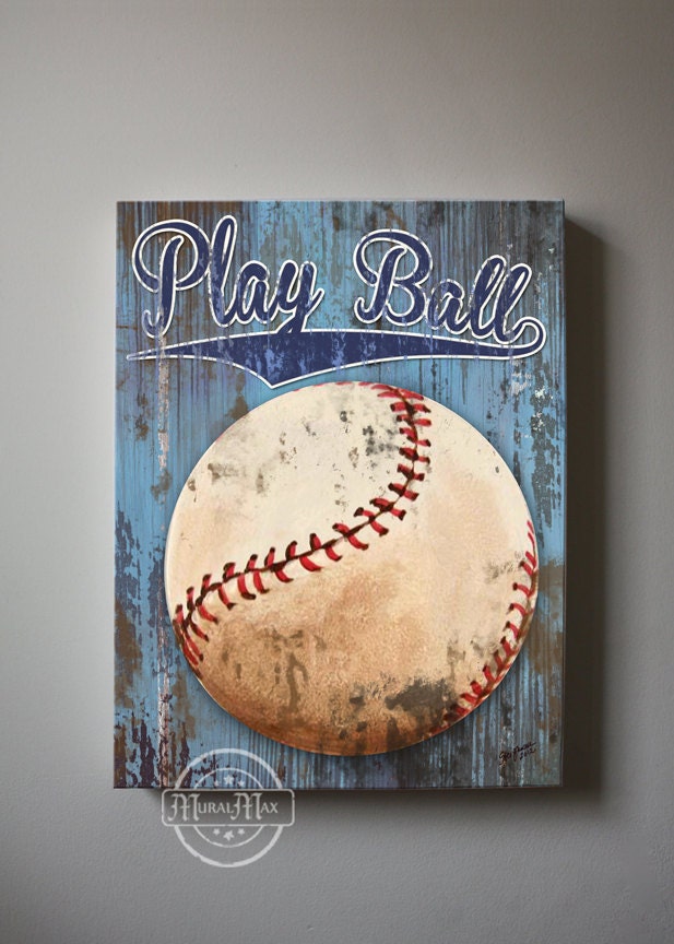 Baseball Art Sports Nursery Canvas Art Baseball Nursery Etsy