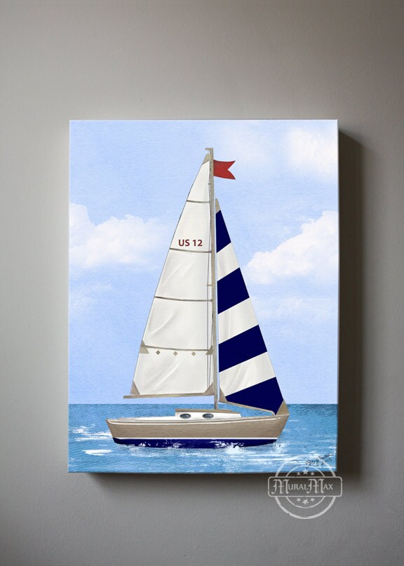 Nursery Art Nautical Sailboat Baby Nursery Room Decor Etsy