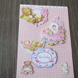 Neugeborene Baby Mädchen Karte. niedlich und süß. wird mit Einleger und Umschlag geliefert.