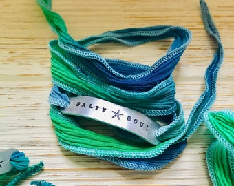 Salty Soul Silk Wrap Bracelet - Ocean Inspired Beach Jewelry for the beach loving, surfer girl or mermaid at heart