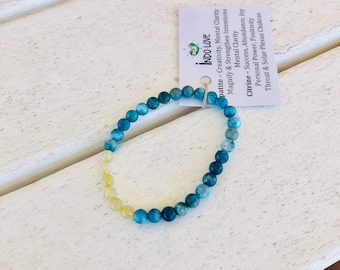 Apatite Citrine Mala Bracelet - Abundance - Inner Strength - Truth - Strengthen Intentions - Chakra Balancing - yoga jewelry - gift for yogi