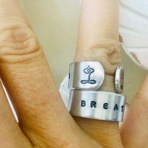 Breathe Ring - As seen in BuddhiBox yoga subscription - yoga jewelry - intention jewelry - just breathe - mindfulness gift - yoga gift