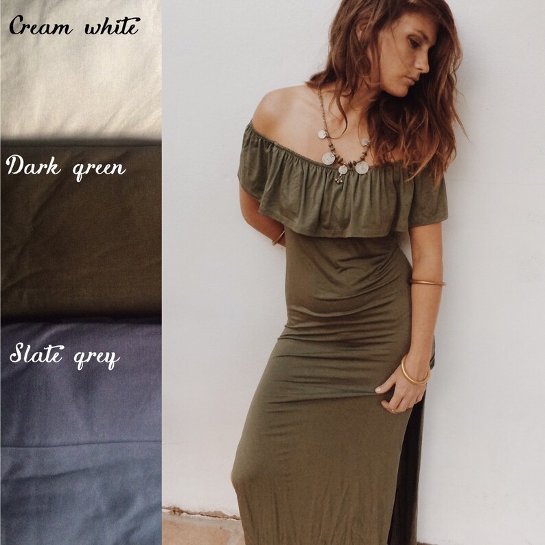 BUTTERFLY Long boho maxi dress with slits on both sides with small overlay of fabric.