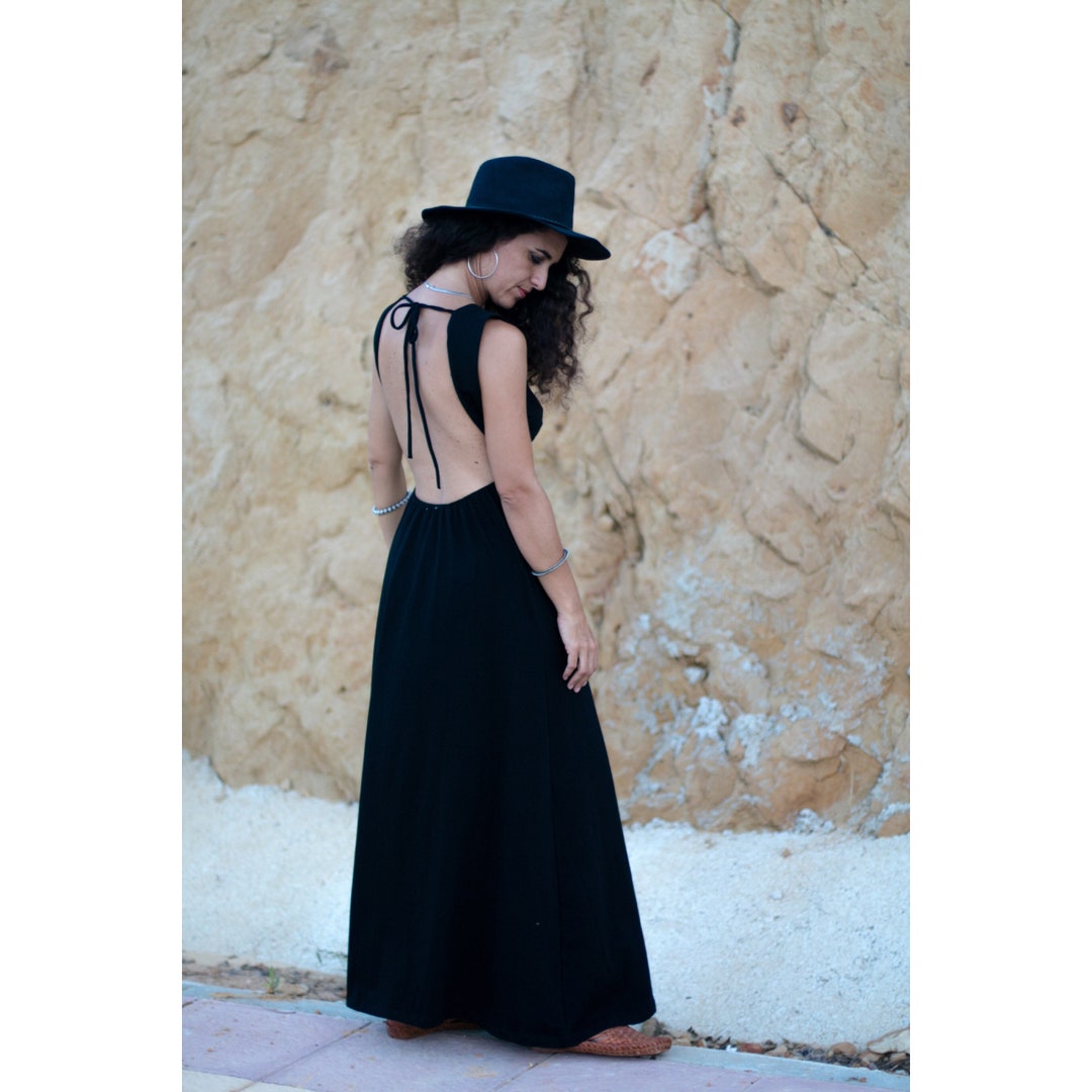 backless dress casual Boho-Chic Angola Red The tie detail at the back is both decorative and allows for easy adjustment BAY DRESS Backless Long Dress,